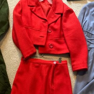 Vintage red skirt and jacket